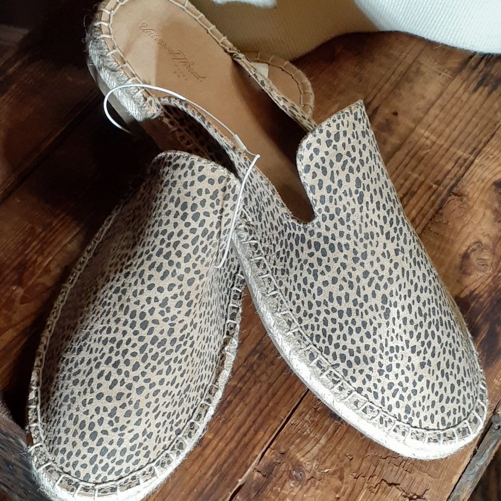 Leopard Print Mules Espadrilles Casual Shoes - Picture 1 of 4
